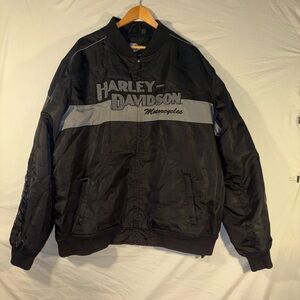 Harley Davidson Riding Jacket Motorclothes Big Logo Heavy Nylon Mens Size 2XL